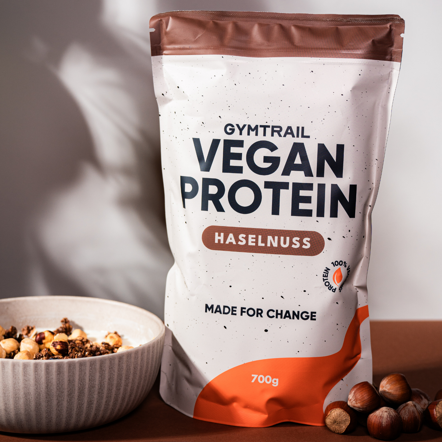 Veganes Eiweiss 700g - Haselnuss - Gymtrail