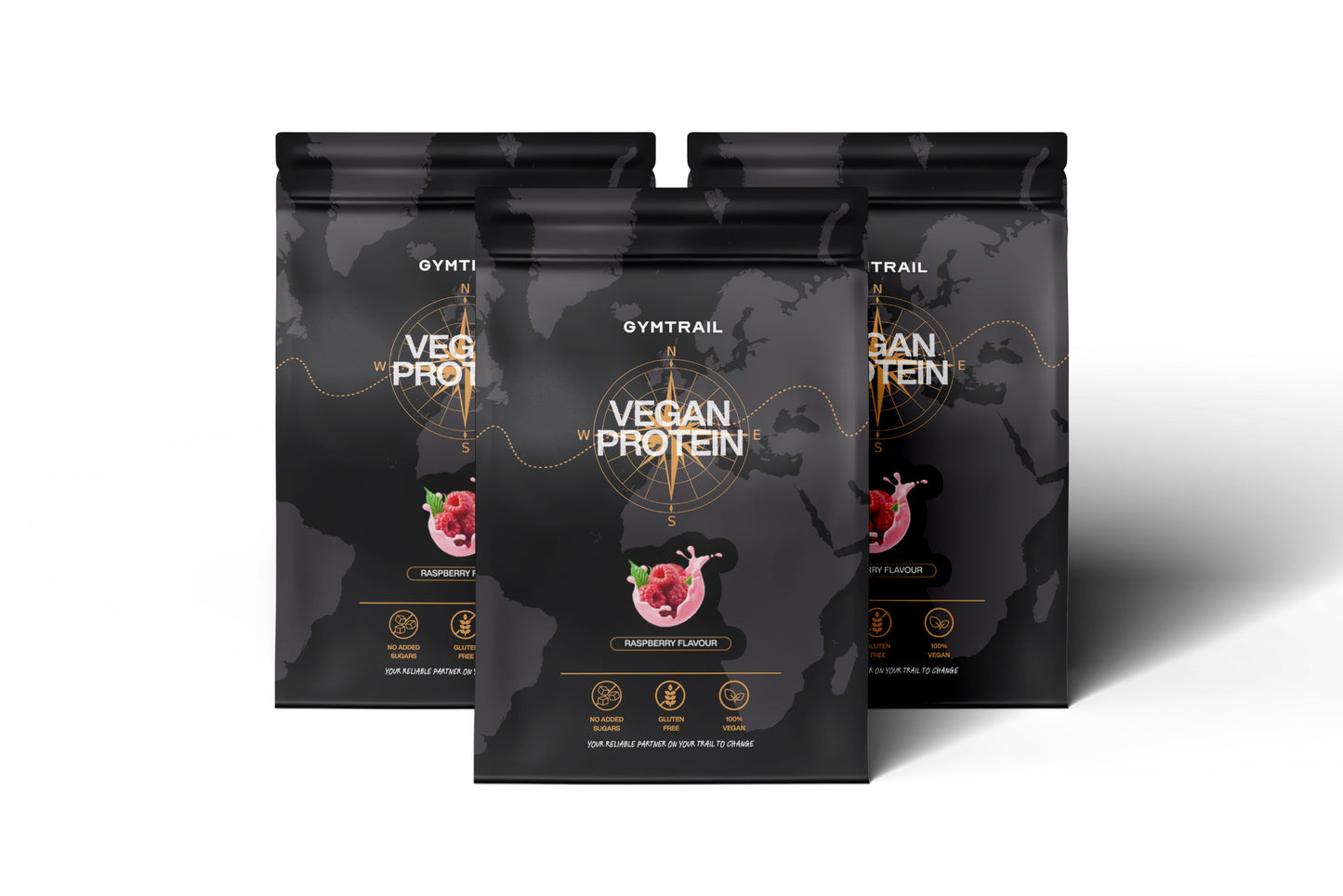 GYMTRAIL® Veganes Eiweißpulver aus Erbsenprotein| Pflanzliches Proteinpulver mit essenziellen Aminosäuren | Ohne Soja und Süßungsmittel mit Birkenzucker | Himbeere