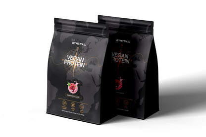 GYMTRAIL® Veganes Eiweißpulver aus Erbsenprotein| Pflanzliches Proteinpulver mit essenziellen Aminosäuren | Ohne Soja und Süßungsmittel mit Birkenzucker | Himbeere