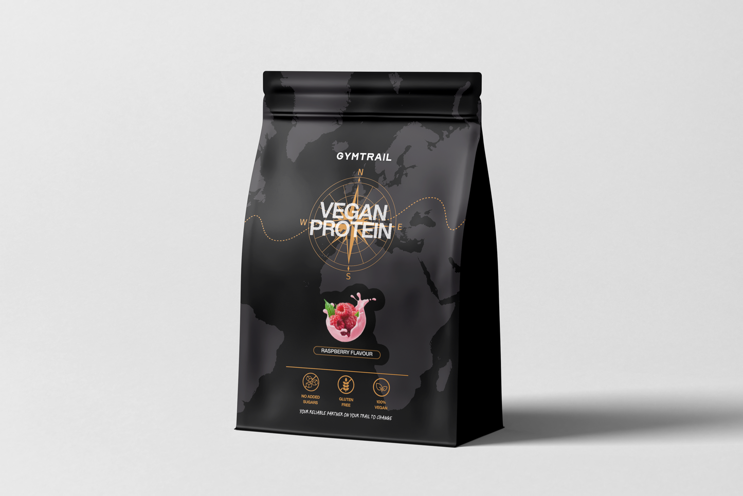 GYMTRAIL® Veganes Eiweißpulver aus Erbsenprotein| Pflanzliches Proteinpulver mit essenziellen Aminosäuren | Ohne Soja und Süßungsmittel mit Birkenzucker | Himbeere