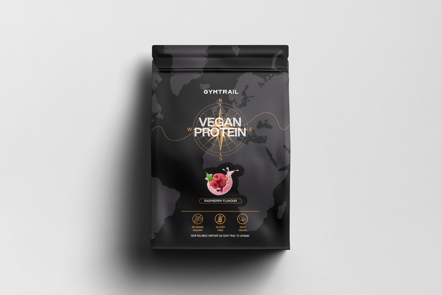 GYMTRAIL® Veganes Eiweißpulver aus Erbsenprotein| Pflanzliches Proteinpulver mit essenziellen Aminosäuren | Ohne Soja und Süßungsmittel mit Birkenzucker | Himbeere