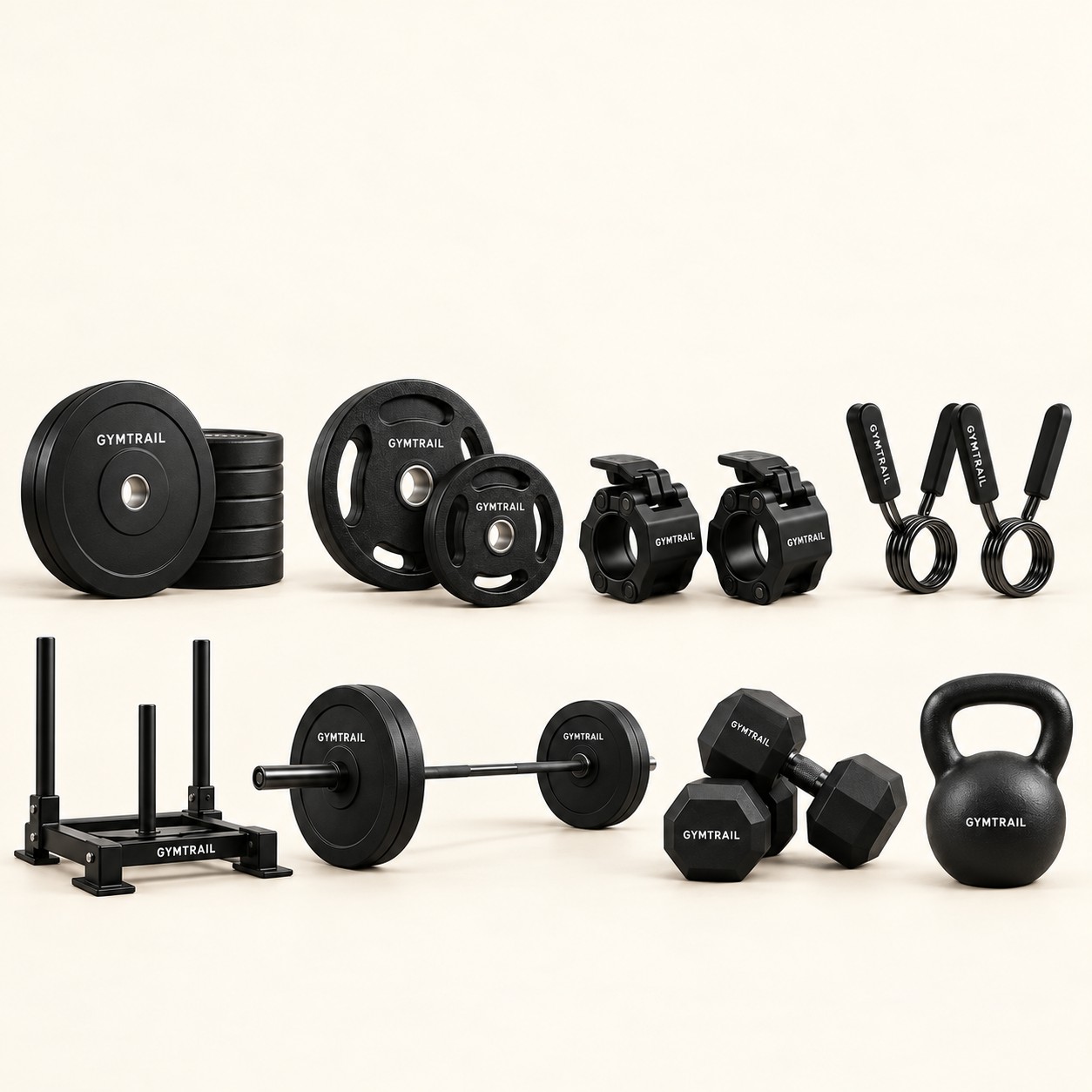 GYMTRAIL Gewichtsscheiben & Verschlüsse – Produktvisualisierung aus dem Prospekt