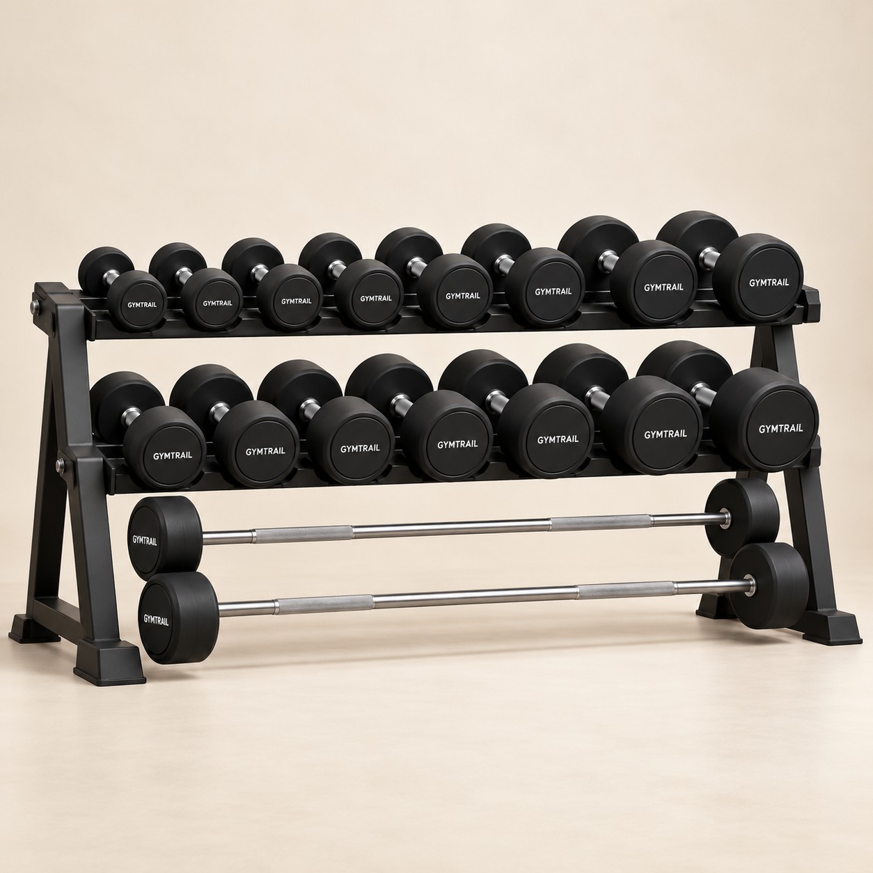GYMTRAIL Festhantel-Rack – Produktvisualisierung aus dem Prospekt